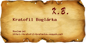 Kratofil Boglárka névjegykártya
