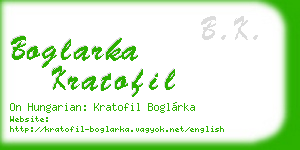boglarka kratofil business card