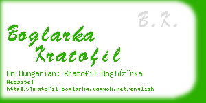 boglarka kratofil business card